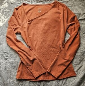 A New Day Women's Terracotta Long Sleeve Top